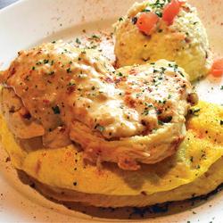 FRIED CHICKEN, BISCUIT & GRAVY OMELET 