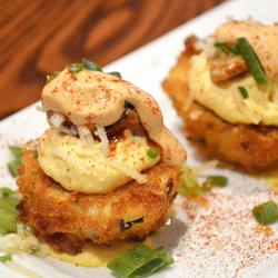 FRIED PIMENTO CHEESE DEVILED EGGS