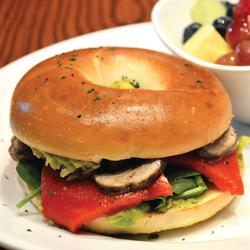 ROASTED VEGGIE BAGEL SANDWICH
