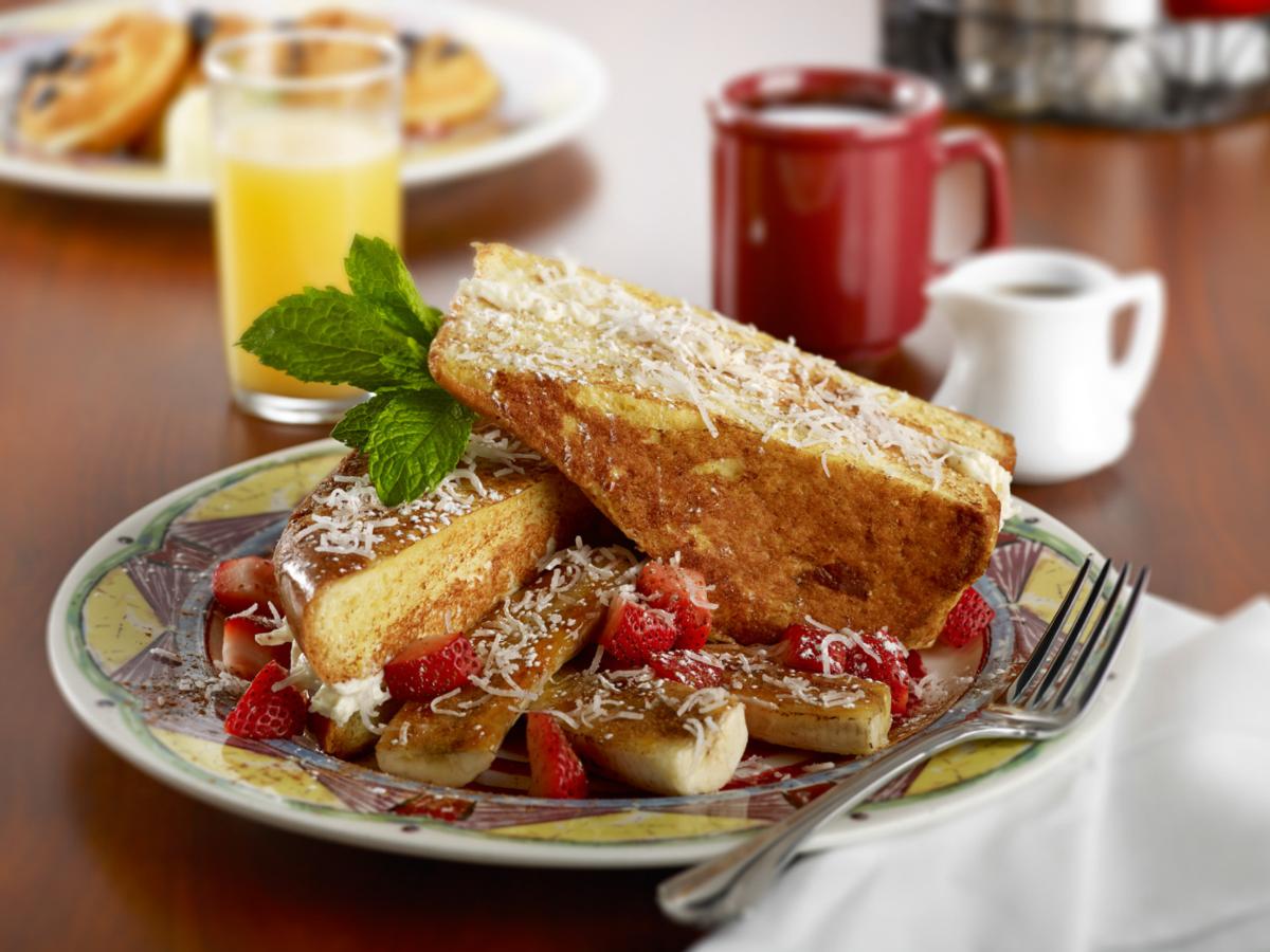 Coconut Cream Stuffed French Toast